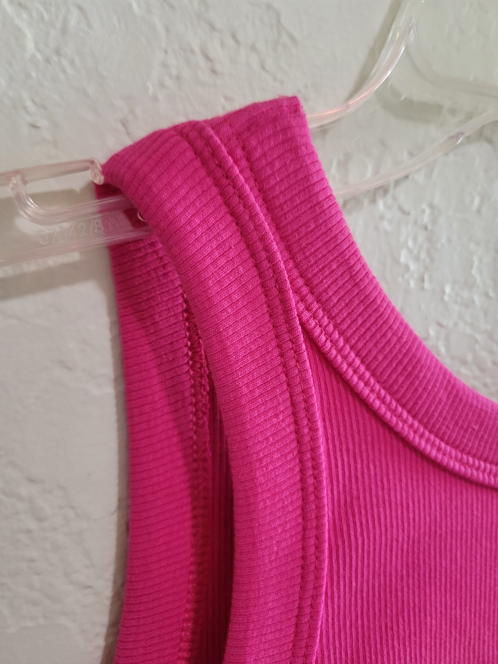 Pink Women's Ribbed Tank Top - Picture 2 of 4